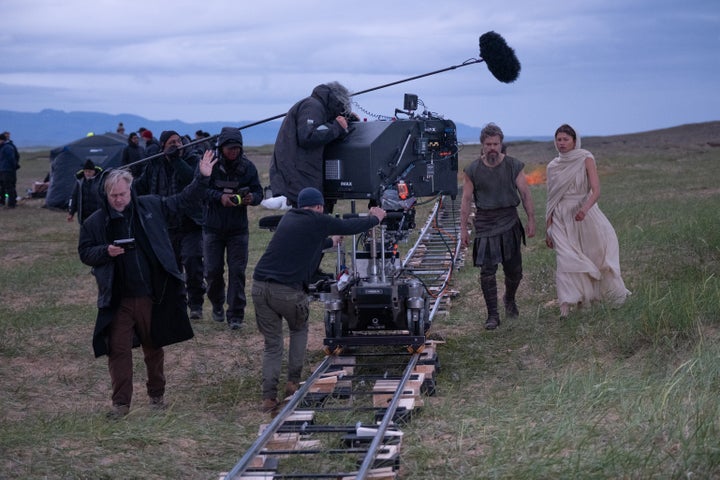 Christopher Nolan on set with Matt Damon and Zendaya while shooting The Odyssey in Iceland