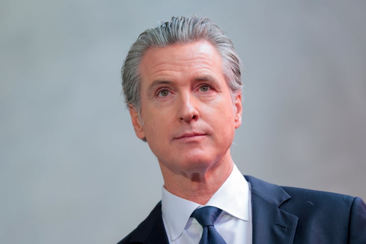 OAKLAND, CALIFORNIA - JULY 13: California Gov. Gavin Newsom looks on during a press conference and bill signing on July 13, 2026 in Oakland, California. (Photo by Heather Diehl/Getty Images)