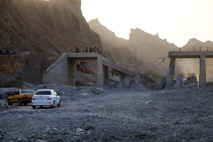  A bridge connecting Bandar Abbas and Roudan regions, rendered unusable after a US strike, is seen in Iran's Hormozgan province, where Iranian authorities said the United States carried out attacks on 95 locations across 12 cities over the past 10 days, on July 19, 2026. (Photo by Amir Hossein Khorgooei/Anadolu via Getty Images)