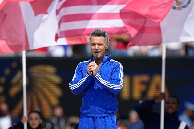 Robbie Williams at the World Cup on Sunday night