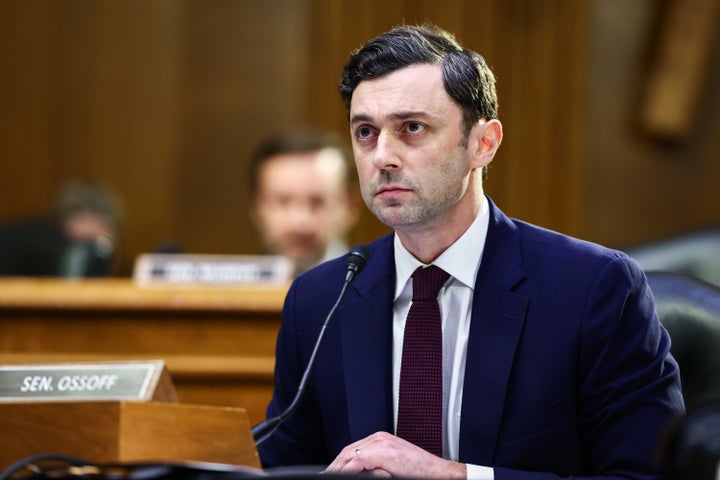 Ossoff speaks during a Senate Appropriations Committee meeting in the Dirksen Senate Office Building on July 21 in Washington, D.C.