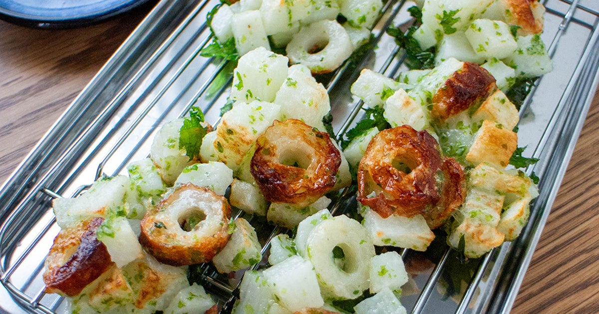 【長芋、もう普通に焼かないで…】フライパンでパパッと完成!天ぷら粉不要で冷めてもサクサクの絶品磯辺焼き