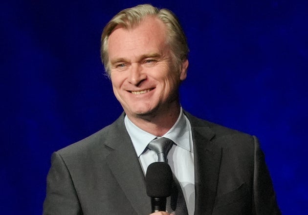 Christopher Nolan on stage at CinemaCon earlier this year