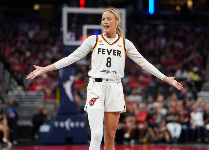 Indiana Fever guard Sophie Cunningham doubled down on her comment against transgender athletes participating in women’s sports.