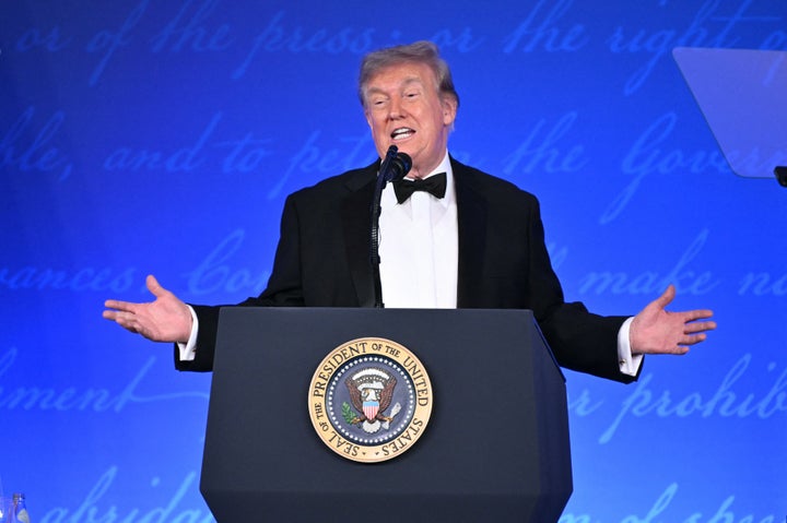 US President Donald Trump speaks during the 2026 White House Correspondents' Association (WHCA) Dinner at the Waldorf Astoria in Washington, DC, on July 24, 2026. The 2026 WHCA Dinner was originally scheduled for April 25 at the Washington Hilton, but was rescheduled and relocated after an alleged gunman breached security. (Photo by Mandel NGAN / AFP via Getty Images)
