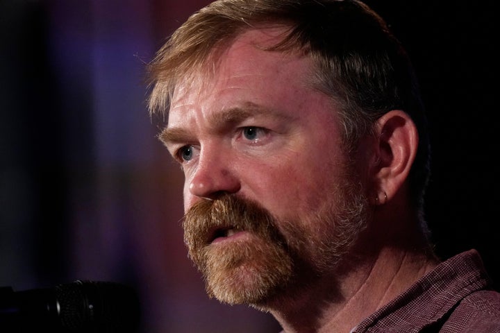 Graham Platner, Democratic candidate for U.S. Senate, speaks at a campaign event Friday, June 5, 2026, in Bar Harbor, Maine. (AP Photo/Robert F. Bukaty)