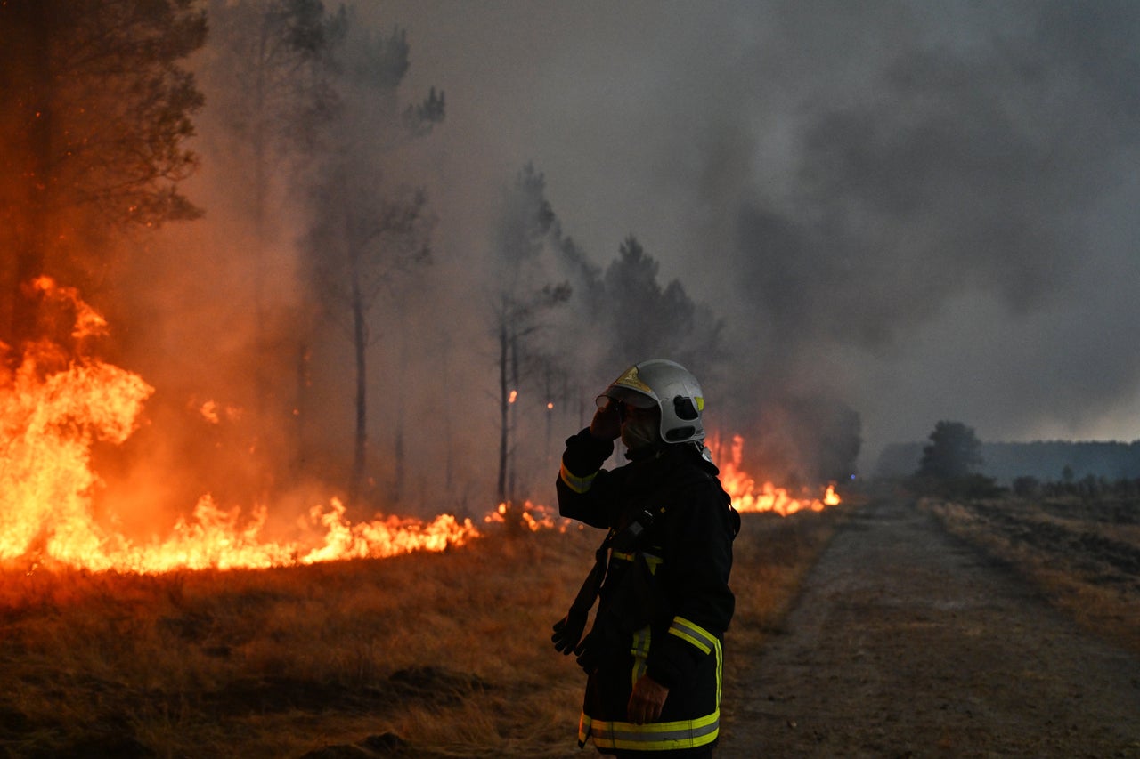 Fire crews are fighting the fire, which burned an area four times the size of Paris, for 24 hours.
