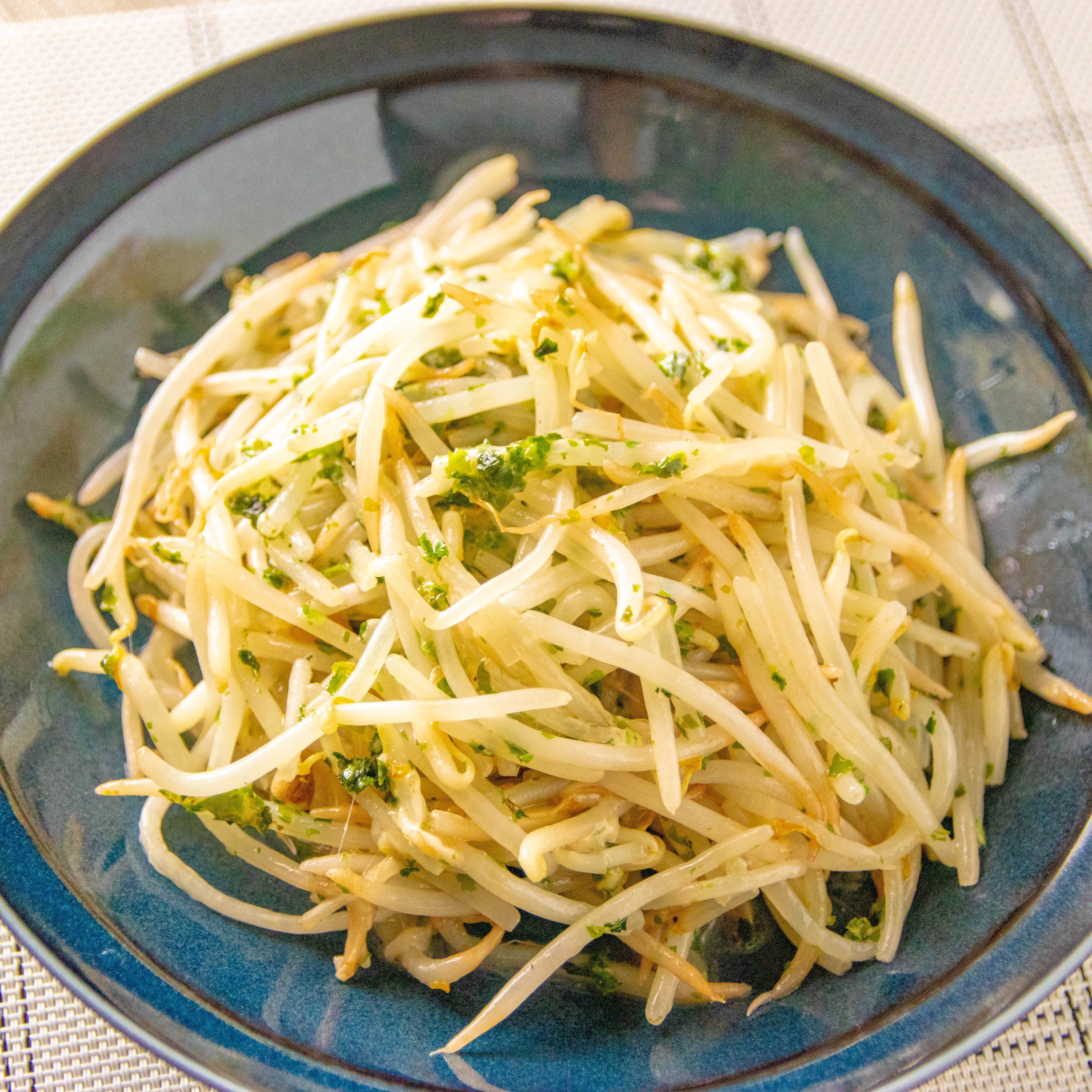 【包丁を使わず作れる】もやしのり塩チーズ炒め