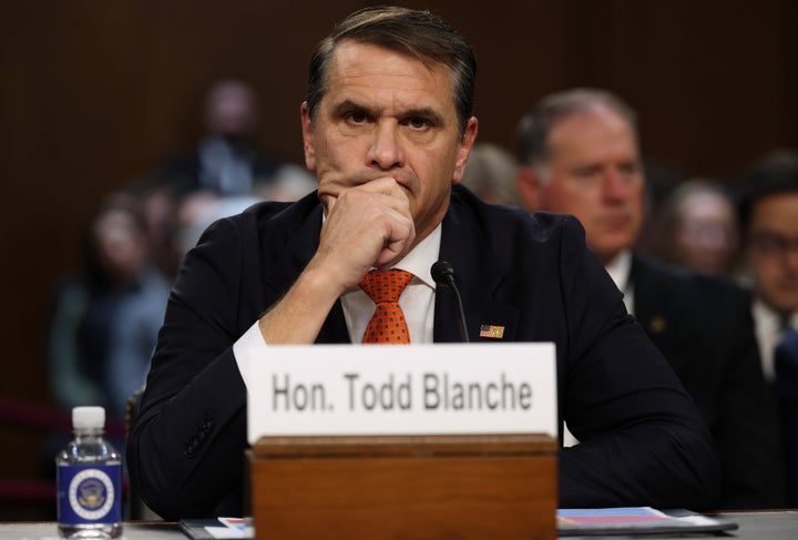 Acting Attorney General Todd Blanche appears at his confirmation hearing in front of the Senate Judiciary Committee on Capitol Hill July 15, 2026 in Washington, DC. (Photo by Win McNamee/Getty Images)