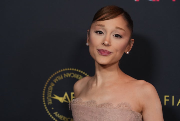 Ariana Grande arrives at the AFI Awards on Jan. 9, 2026, at the Four Seasons in Los Angeles.