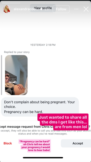 Cooper is clapping back at the men in her DMs. 