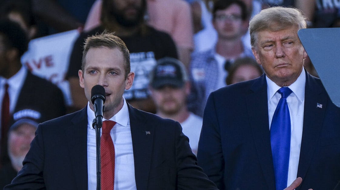 President Donald Trump, pictured with Max Miller in 2022, is publicly standing by the congressman but in a reported phone call he took a different stance.