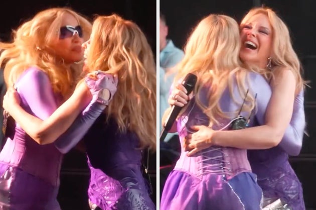 Madonna and Kylie Minogue on stage together last week