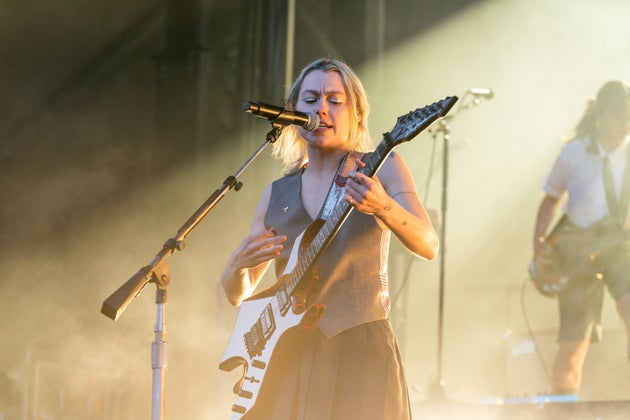 Phoebe Bridgers on stage in June 2023