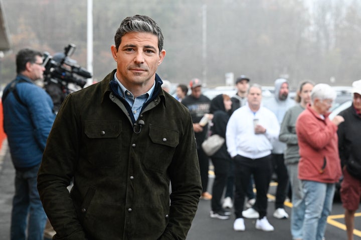 Matt Gutman reports for ABC during election night in 2024.