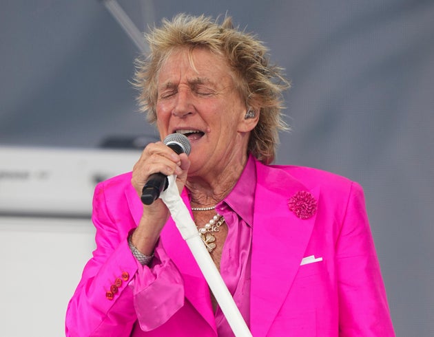 Sir Rod Stewart on stage at Glastonbury last year