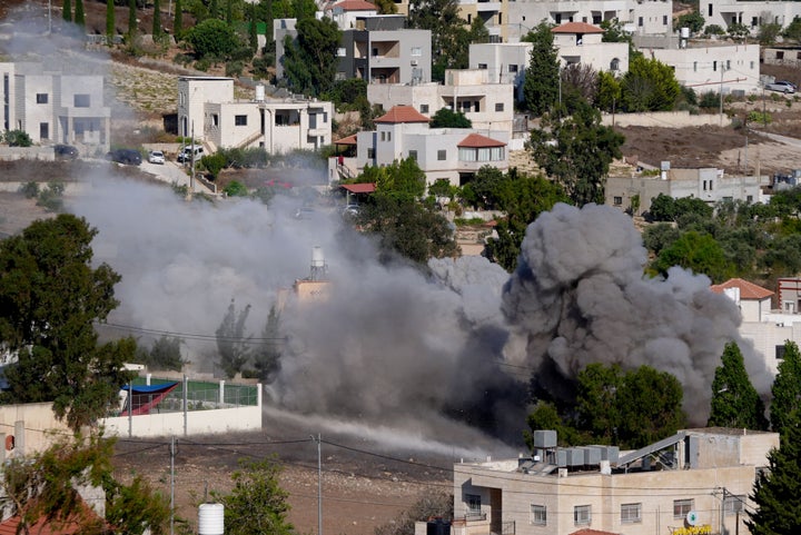 Israeli forces demolish the home of Palestinian Farouk Ramadan using explosives in the West Bank village of Tal in Nablus, on Aug. 11, 2026. Ramadan was killed on July 24 while resisting a raid on his village by Israeli settlers seizing Palestinian land.