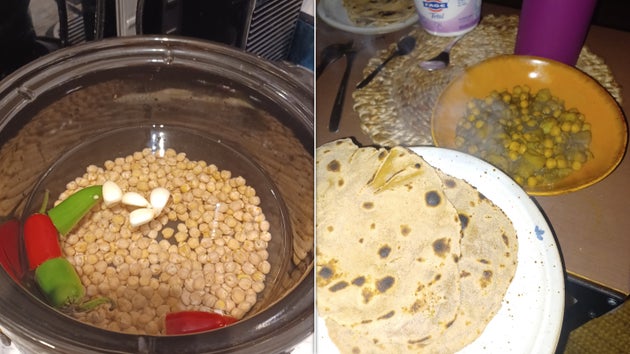 Chickpeas in the slow cooker: then in a curry
