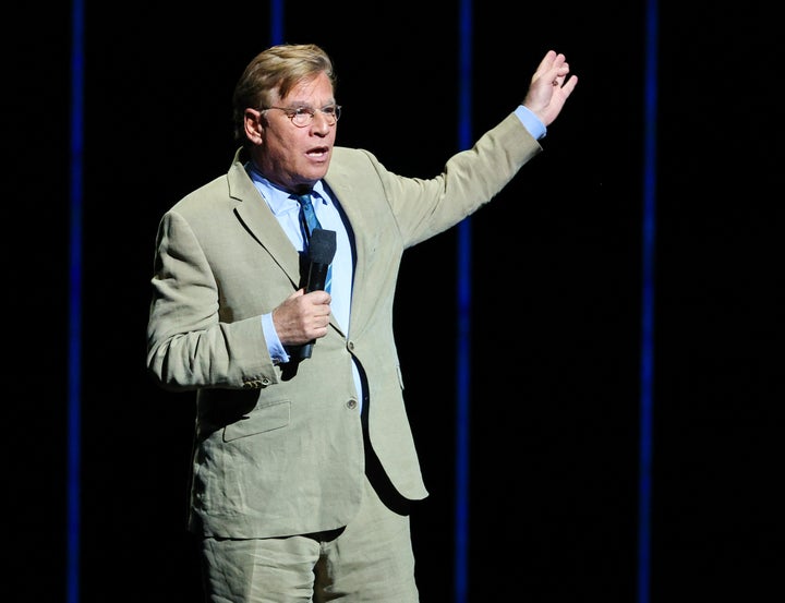 Screenwriter Aaron Sorkin, here in April, unpacked Americans’ desire for politicians to act like average Joes in an interview with Esquire.
