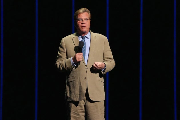 Aaron Sorkin on stage at CinemaCon in April