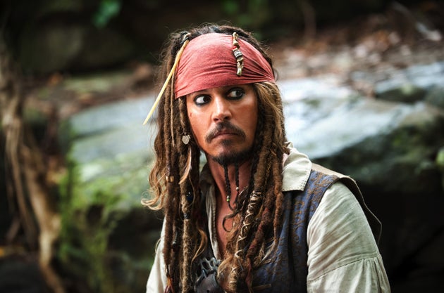 Johnny Depp in character as Captain Jack Sparrow in the Pirates Of The Caribbean franchise