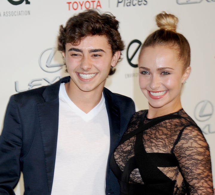Hayden Panettiere and brother Jansen Panettiere arrive at the 2013 Environmental Media Awards Oct. 19, 2013.