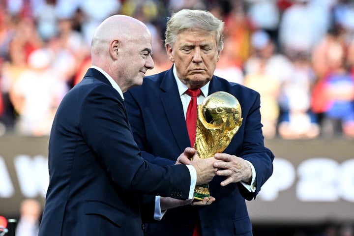 FIFA President Gianni Infantino and Donald Trump at the 2026 World Cup final.