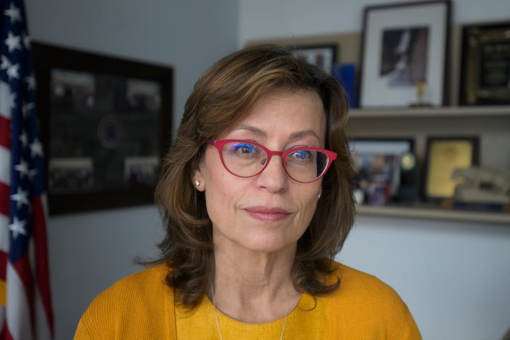 FCC Commissioner Anna Gomez poses for a portrait in her office on Capitol Hill on May 20 in Washington.