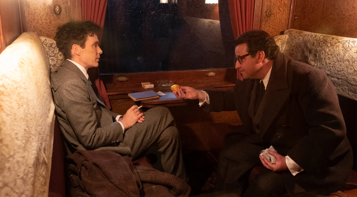 Cillian Murphy and David Krumholtz in Oppenheimer