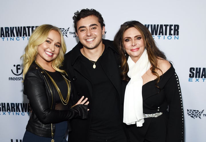From left: Hayden Panettiere, Jansen Panettiere and Lesley Vogel arrive at a screening of "Sharkwater Extinction" on Jan. 31, 2019.