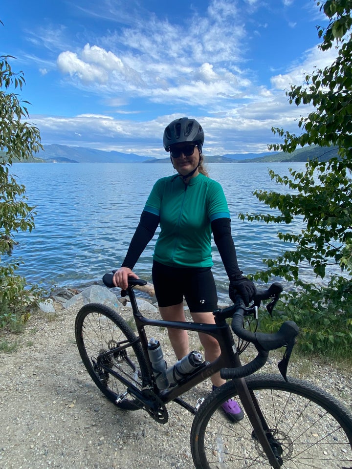 The author was able to return to cycling, without worrying about how thin she was.