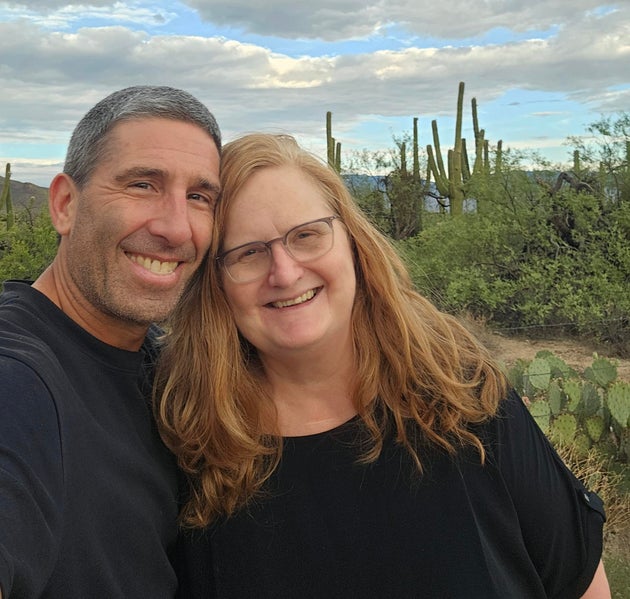 The author and her husband Jay in Tucson, soon after she saw a lipoedema specialist in July 2026.