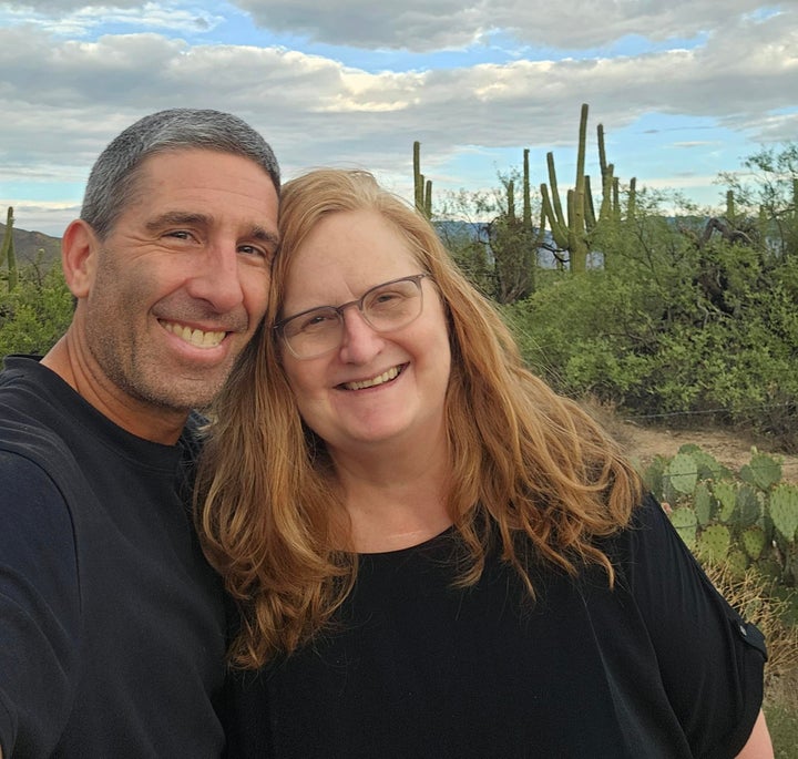 The author and her husband Jay in Tucson, soon after she saw a lipoedema specialist in July 2026.