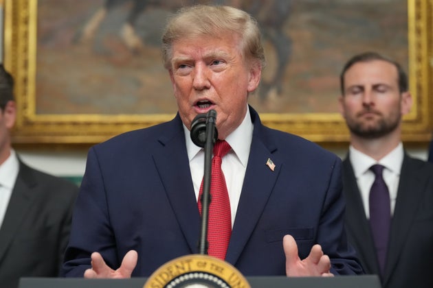 President Donald Trump speaks during a meeting with technology leaders in the Roosevelt Room of the White House, Wednesday, Aug. 19, 2026, in Washington. 