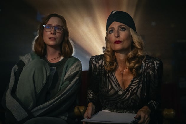 Hannah Einbinder and Gillian Anderson as Kris and Billy in Teenage Sex And Death At Camp Miasma