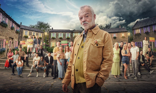 Graham Norton pictured with the cast of The Neighbourhood