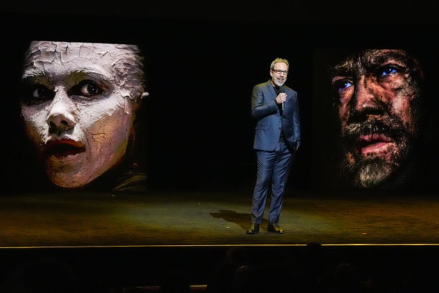 Denis Villeneuve on stage at CinemaCon in April 2026