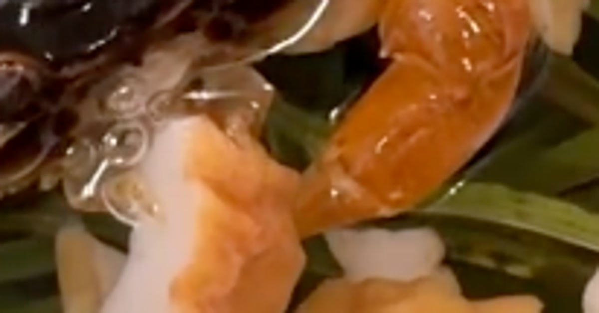 ブツブツ言いながら「ちくわ」を食ってるカニ⇨「夏の料理的な何かだと思った」「もそもそ食べてる」