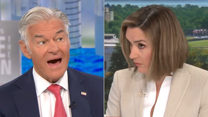 Dr. Mehmet Oz and CBS host Margaret Brennan discussing Trump's claims about the MMR vaccine during an Aug 23, 2026 episode of "Face the Nation."