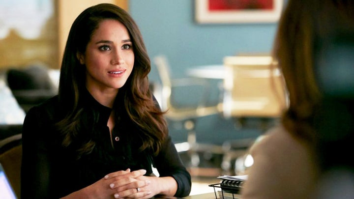 Meghan Markle on the set of Suits in 2017
