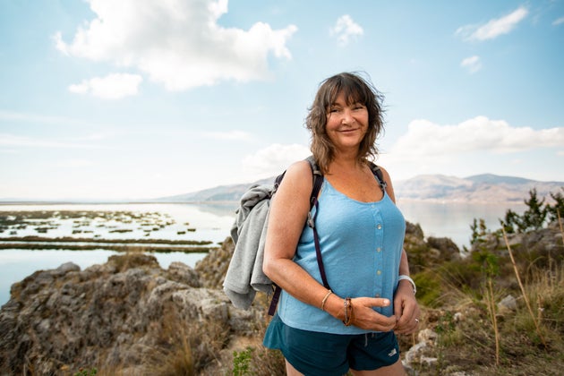 Jo Gardiner pictured behind the scenes of Race Across The World