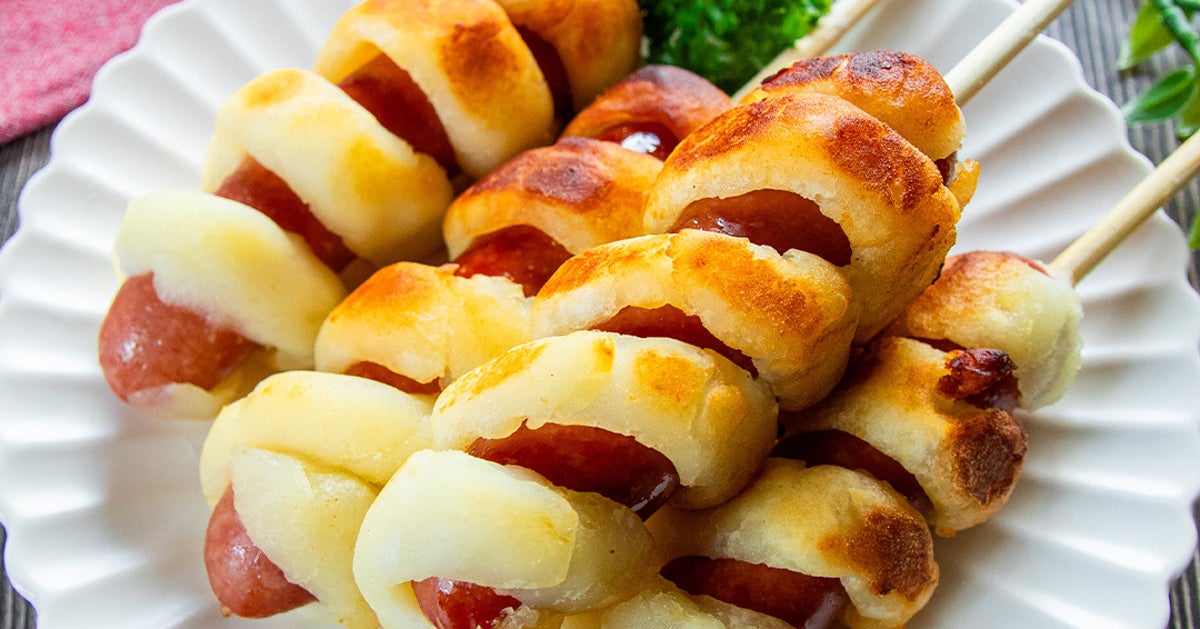 【じゃがいもをぐるぐる巻いてみて！】「カリッもち食感がたまらない」「アメリカンドッグより好きかも」もちもちポテトフランク