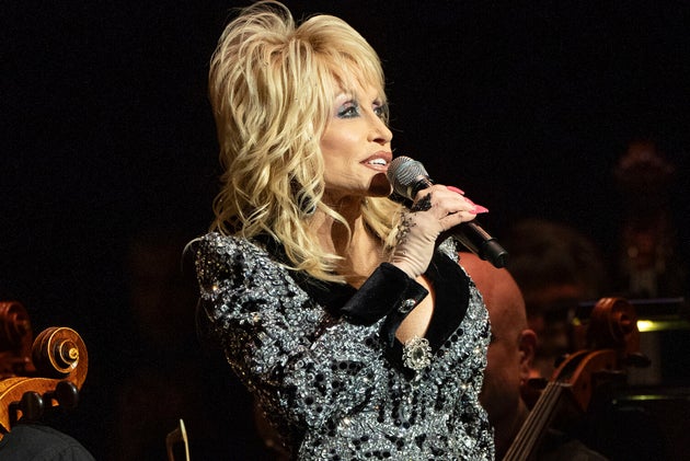 Dolly Parton on stage in 2025