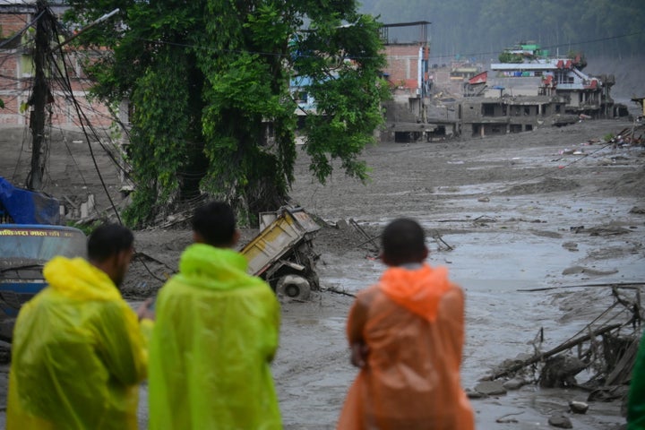Search and rescue operation continue after flash flood and mudslides on the Nepal-China border on August 26, 2026 in Nuwakot, Nepal. The death toll from a devastating flash flood on the border climbed to 97 as at least 384 tourists and travelers, as well as soldiers and police, were reported missing. (Photo by Safal Prakash Shrestha/Anadolu via Getty Images)