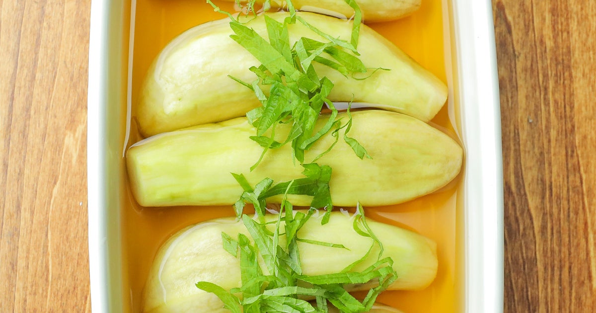 【なす1袋はこう食べ切る】レンジでチンして冷やすだけ！とろっとやわらか「なすの白だし漬け」レシピ