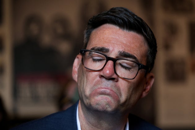 Andy Burnham in Belfast on Thursday as he toured the country to discuss the cost of living. 