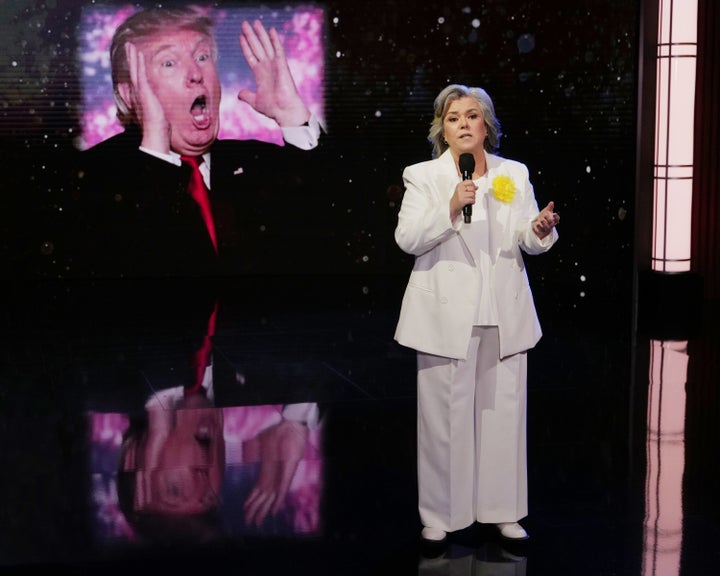 Rosie O’Donnell takes on President Donald Trump via a musical performance on “Jimmy Kimmel Live!” last month.