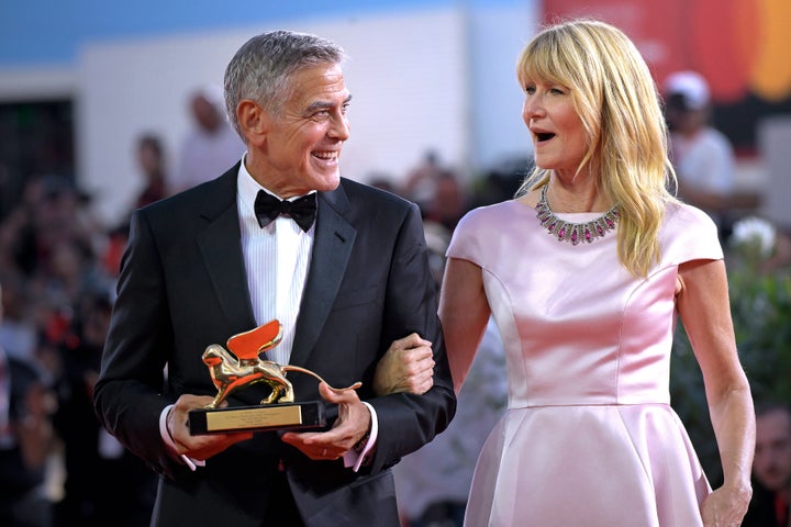 George Clooney and his “Jay Kelly” co-star Laura Dern appear Wednesday at the 83rd Venice International Film Festival.