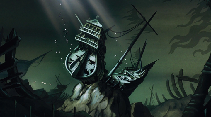 A shipwreck as depicted in one of Disney's most-loved animated films, The Little Mermaid