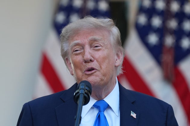 President Donald Trump speaks during an event with Republican lawmakers in the Rose Garden of the White House last week.